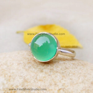 Natural Green Onyx Ring Handmade Ring Gemstone jewelry