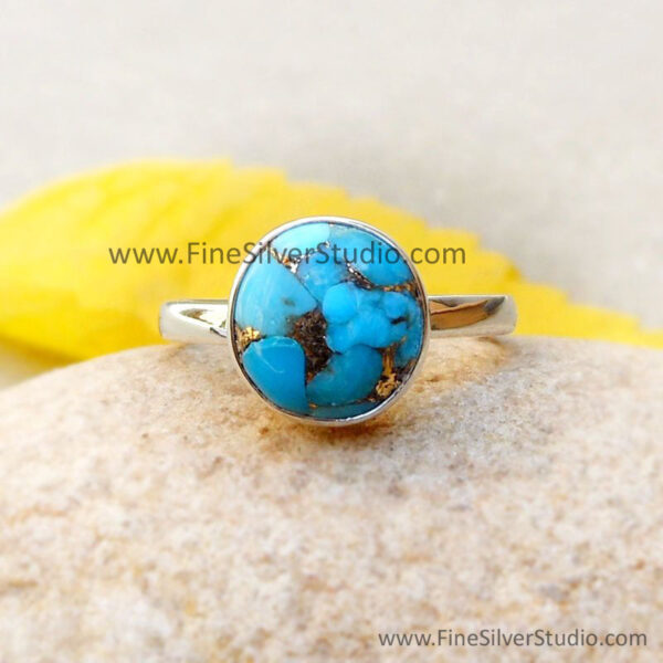 Copper Blue Turquoise Ring