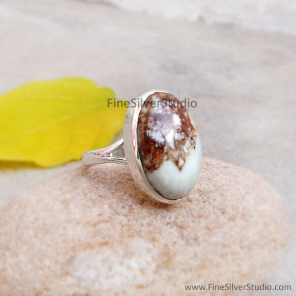 Natural Stone Wild Horse Cabochon Ring size 8