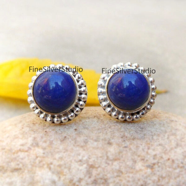 Lapis Lazuli stud Earring Lapis Gemstone Earrings