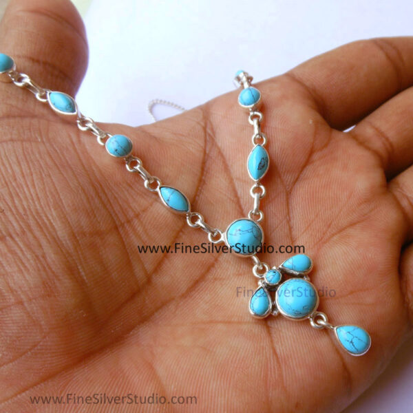 Turquoise Necklace Boho Jewelry