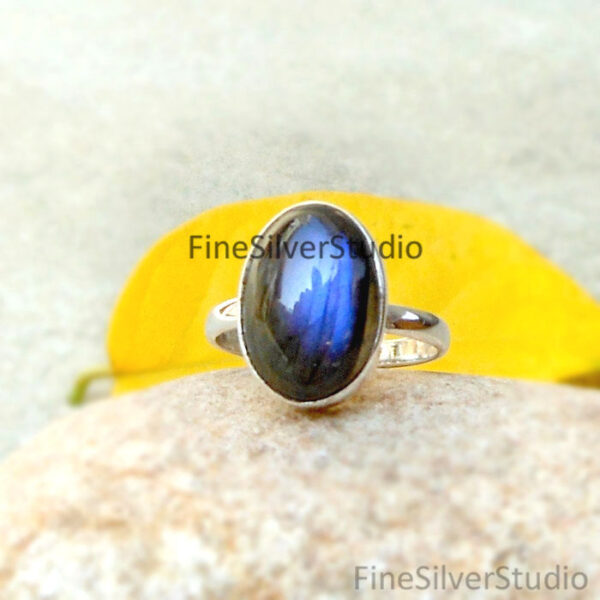 Blue Labradorite 925 sterling silver ring