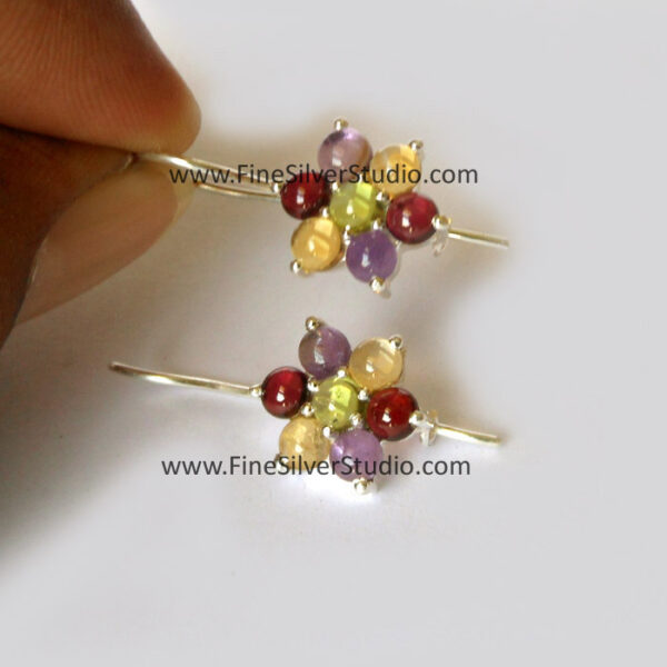 Multi Stone Earrings, Colorful Earrings
