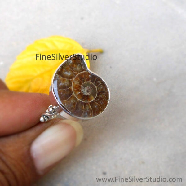 Handmade Fossil Ammonite Ring Fossil Ring