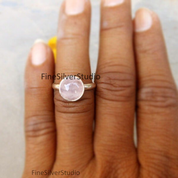 Rose Quartz Healing Crystal Ring Gift for mom